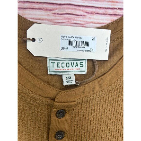 Tecovas Mens Waffle Pima Cotton Long Sleeve Henley Shirt XXL NWT - Picture 4 of 6